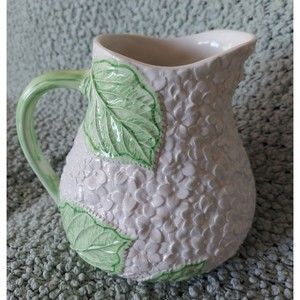 Vintage Bloomingdale's White Hydrangeas Green Leaves Made in Italy Circa 80's